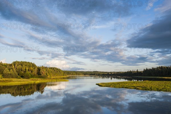 Little lake at sunset