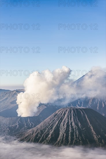 Mount Bromo smoking volcano