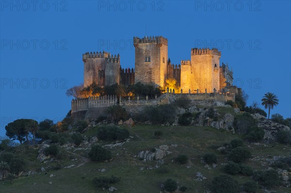 Castle of Almodovar del Rio at dusk