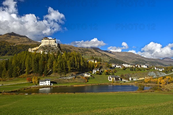 Tarasp Castle above the Lai da Tarasp