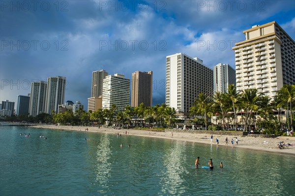 High rise hotels on Waikiki Beach