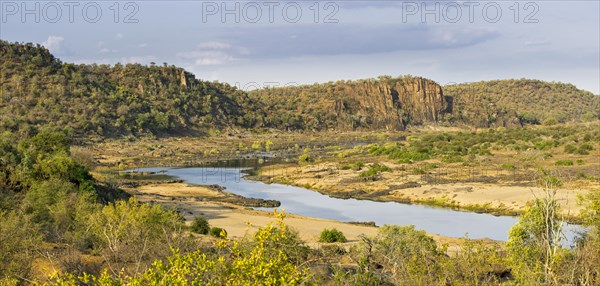 Limpopo river flowing through mountainous landscape