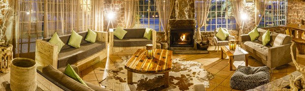 Cosy sitting area with fireplace