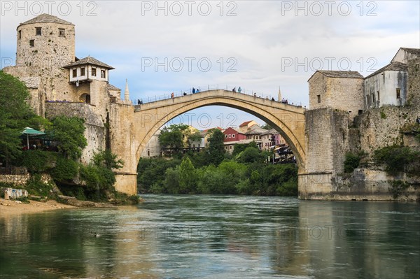 Mostar Bridge over Neretva river