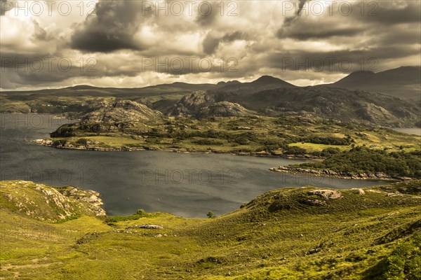 Typical coastal landscape on the Gaelic peninsula Applecross