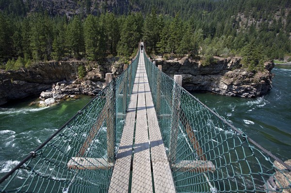 Suspension bridge over the Kootenay River near Libby