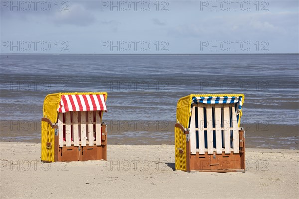 Empty beach chairs