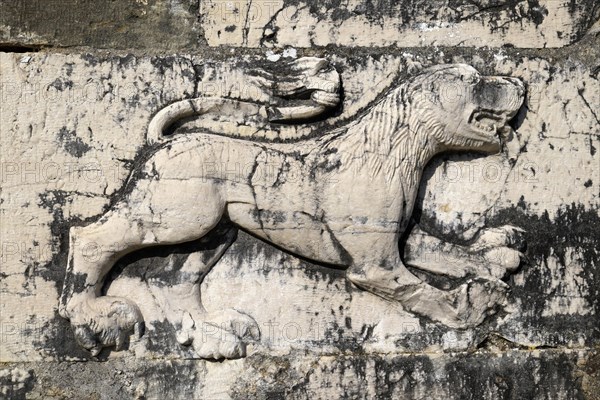 Relief of a lion on ruins of St. Nicholas Monastery Church