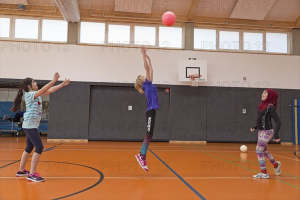 Students playing ball in the gym