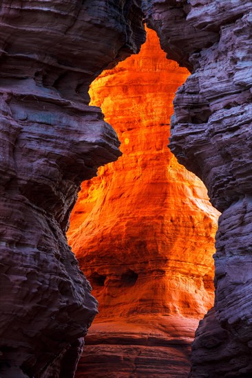 Altschlossfelsen glowing orange-red through the inciding sun