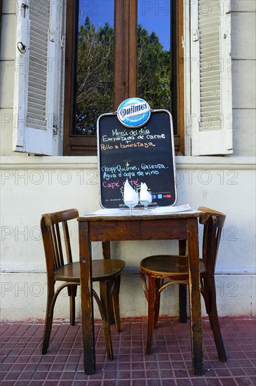 Chairs and set table
