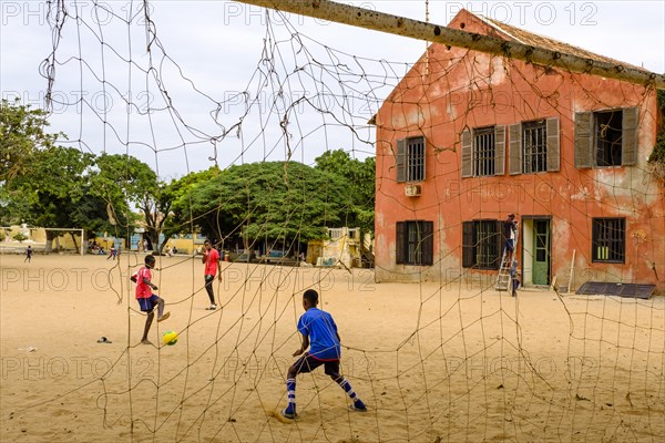 Children playing football