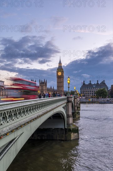 Double decker bus on Westminster Bridge