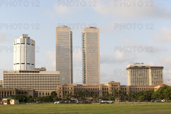 Twin towers of World Trade Centre and modern hotels