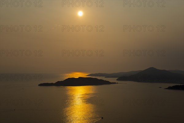 Sunset over Sveti Stefan Island