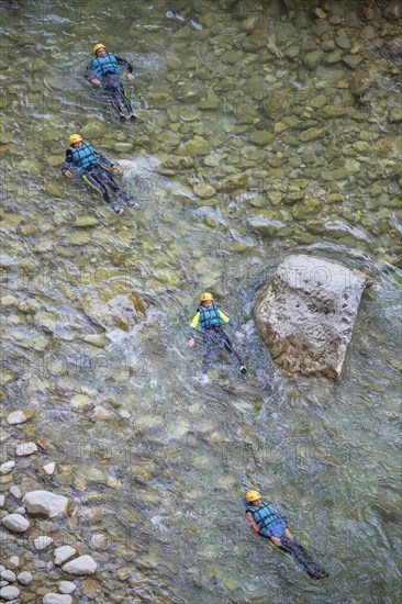 People canyoning in the Gorges du Verdon