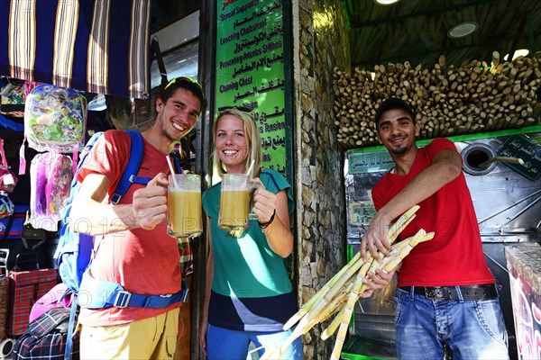 Tourist drink sugarcane-syrop