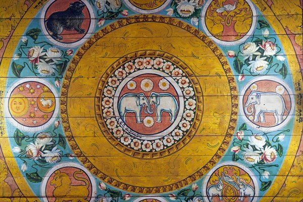 Ceiling fresco with elephants