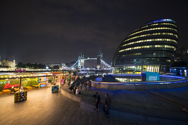 Shore promenade at night