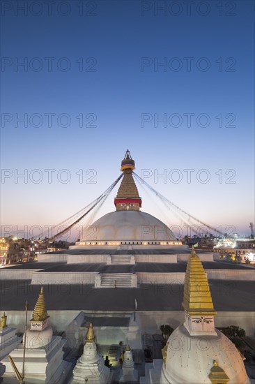 Dusk at Boudhanath stupa