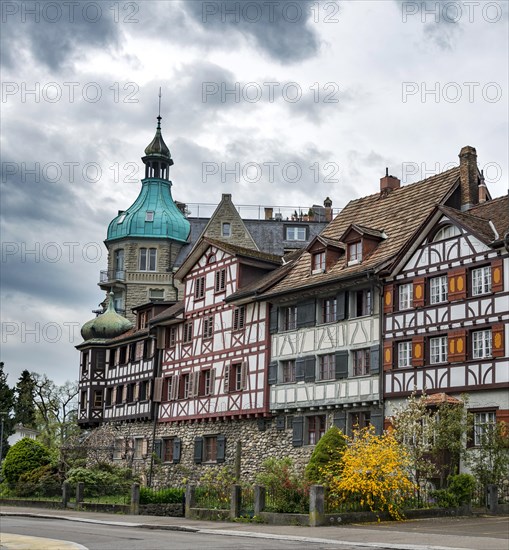Half-timbered houses in the street