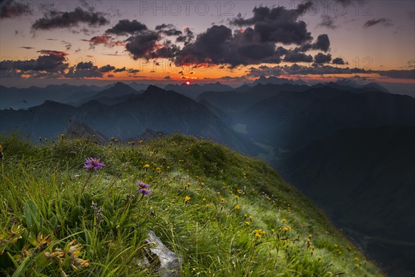 Ausserfern mountains at sunrise