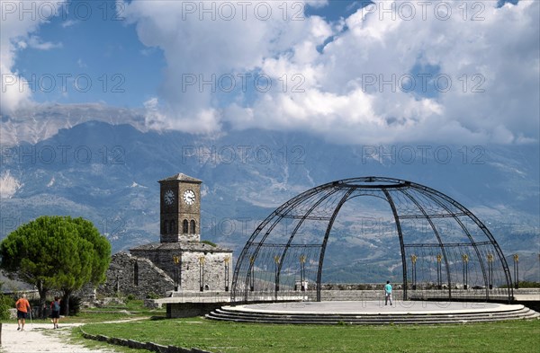 Clock tower in Gjirokastra Castle