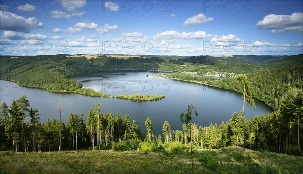 View of the Hohenwarte reservoir