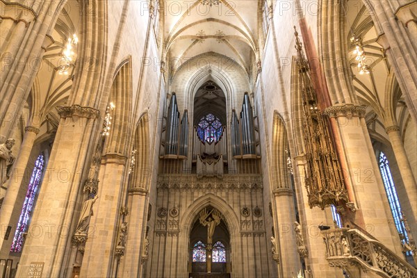 Interior and organ loft of Ulm Minster