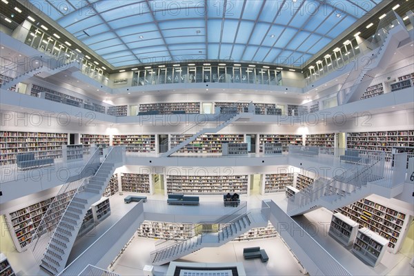 Gallery with stairs of city library