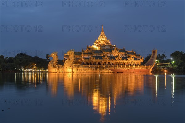 Karaweik Palace on Kandawgyi Lake
