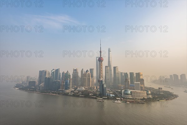 Skyline of Shanghai with Oriental Pearl Tower and Shanghai Tower