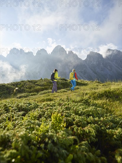 Hikers in mountains
