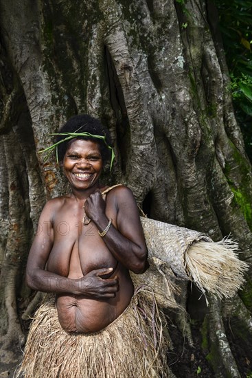 Laughing local woman