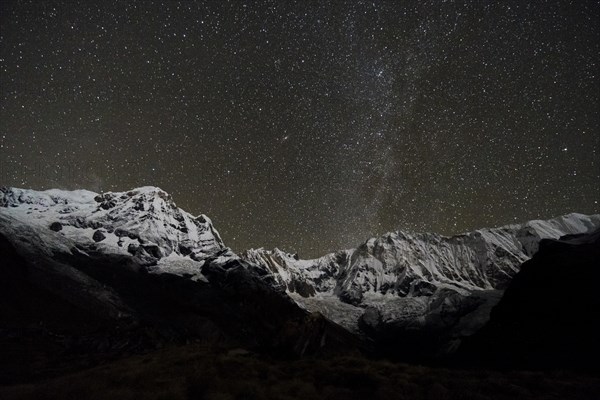 View of the snow covered Annapurna 1 North Face