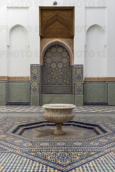Tiled fountain at Dar Si Said Museum