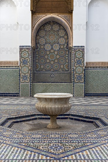 Tiled fountain at Dar Si Said Museum