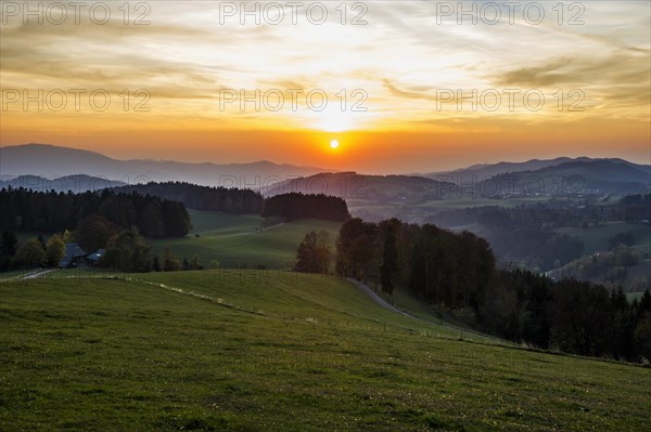 View of hilly landscape in autumn