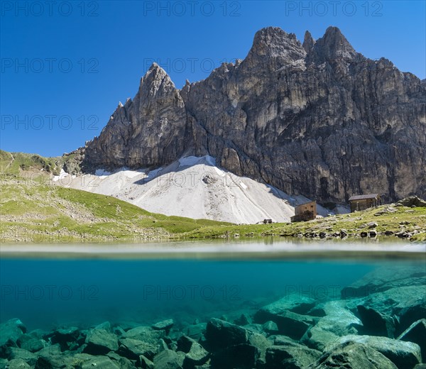South Tyrolean Tribulaunhutte at lake