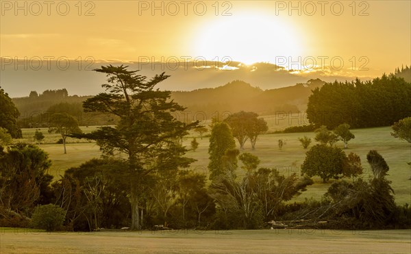 Hilly country in evening mood