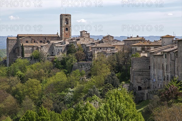 Houses of the upper town of Colle Alta Church Concattedrale dei Santi Alberto e Marziale