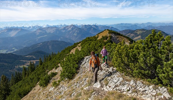 Hikers crossing the Blauberge mountains