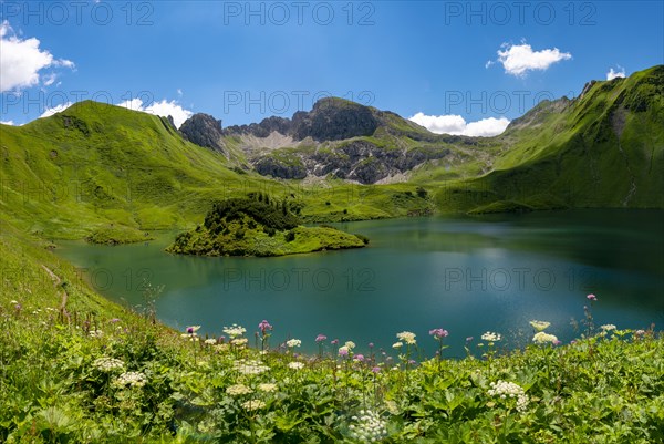 Lake Schrecksee with Allgau mountains