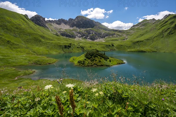 Lake Schrecksee with Allgau mountains