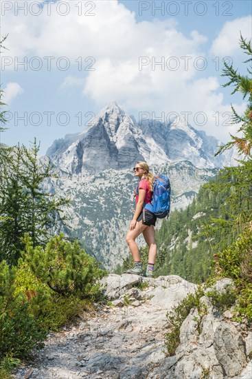 Hiker looks into the landscape