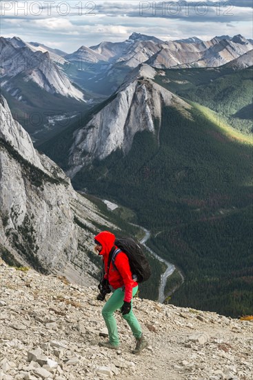 Female hiker at the summit