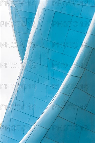 Curved colored facade of the Museum of Pop Culture