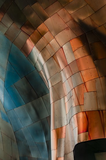 Copper-coloured exterior facade of the Museum of Pop Culture