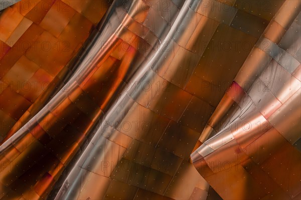 Copper coloured curved facade of the Museum of Pop Culture