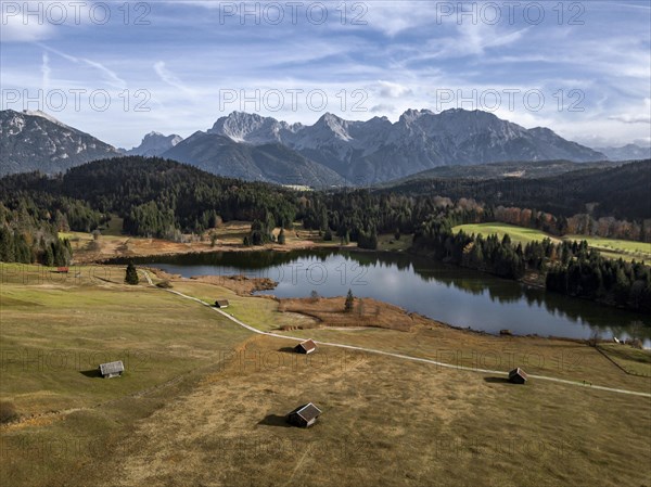 Lake Geroldsee in autumn off Karwendel Mountains